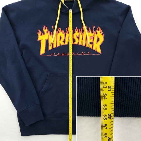 Thrasher Skateboard Magazine Fleece Hoodie Authentic Men's Large Flames Logo - Picture 6 of 13
